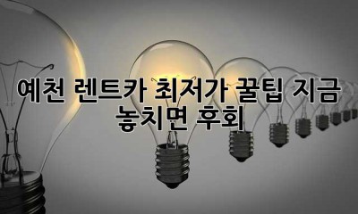예천 렌트카 최저가 꿀팁🍯 지금 놓치면 후회!
