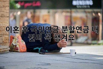 이혼 후 국민연금 분할연금, 내 권리 꼭 챙겨요!
