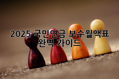 2025 국민연금 보수월액표: 완벽 가이드